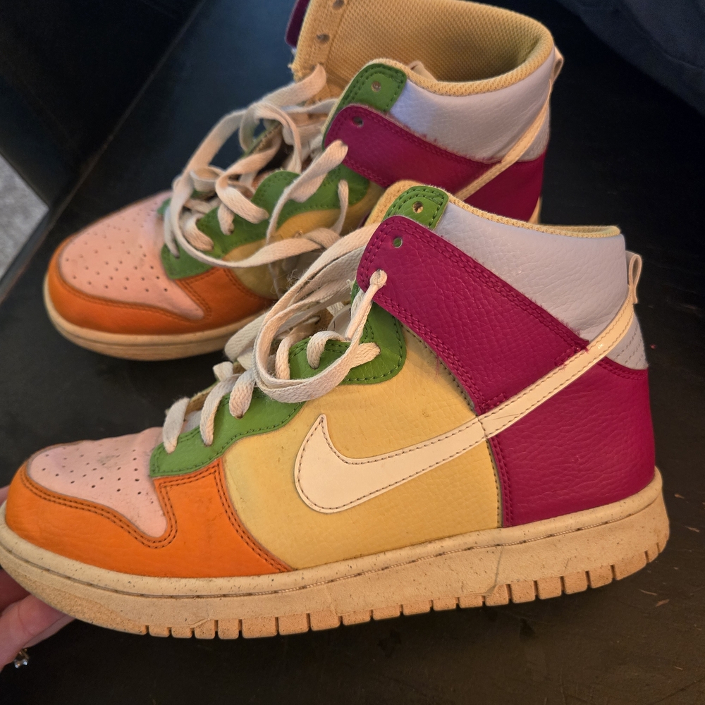 Nike Multicolor High-Top Sneakers with White Swoosh